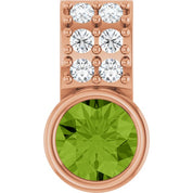 14K Rose Natural Peridot & .04 CTW Natural Diamond Pendant