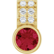 14K Yellow Natural Ruby & .04 CTW Natural Diamond Pendant
