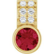 14K Yellow Natural Ruby & .04 CTW Natural Diamond Pendant