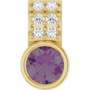 14K Yellow Lab-Grown Alexandrite & .04 CTW Natural Diamond Pendant