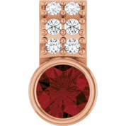 14K Rose Natural Mozambique Garnet & .04 CTW Natural Diamond Pendant