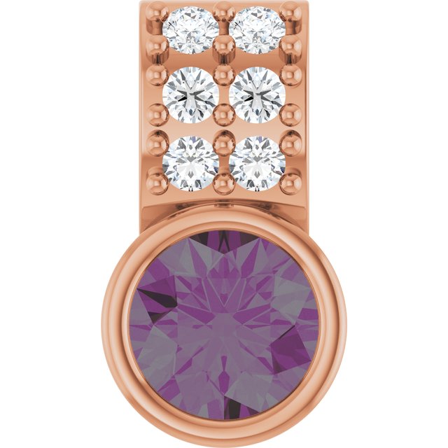 14K Rose Lab-Grown Alexandrite & .04 CTW Natural Diamond Pendant