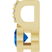 14K Yellow Lab-Grown Blue Sapphire & .04 CTW Natural Diamond Pendant
