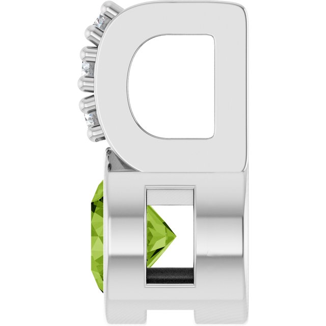 Sterling Silver Natural Peridot & .04 CTW Natural Diamond Pendant
