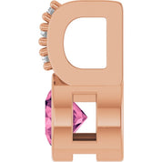 14K Rose Natural Pink Tourmaline & .04 CTW Natural Diamond Pendant