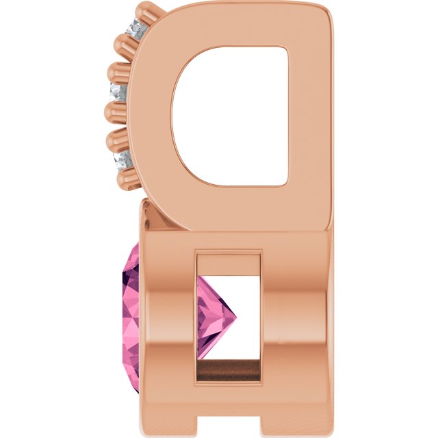 14K Rose Natural Pink Tourmaline & .04 CTW Natural Diamond Pendant