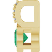 14K Yellow Lab-Grown Emerald & .04 CTW Natural Diamond Pendant