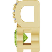 14K Yellow Natural Peridot & .04 CTW Natural Diamond Pendant