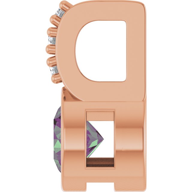 14K Rose Lab-Grown Alexandrite & .04 CTW Natural Diamond Pendant