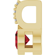 14K Yellow Natural Mozambique Garnet & .04 CTW Natural Diamond Pendant