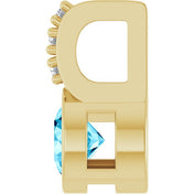 14K Yellow Natural Aquamarine & .04 CTW Natural Diamond Pendant