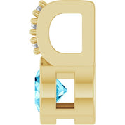 14K Yellow Natural Aquamarine & .04 CTW Natural Diamond Pendant