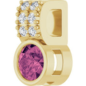 14K Yellow Natural Pink Tourmaline & .04 CTW Natural Diamond Pendant