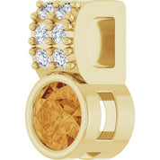 14K Yellow Natural Citrine & .04 CTW Natural Diamond Pendant