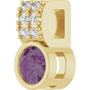 14K Yellow Lab-Grown Alexandrite & .04 CTW Natural Diamond Pendant