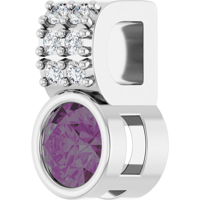 Platinum Lab-Grown Alexandrite & .04 CTW Natural Diamond Pendant