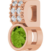 14K Rose Natural Peridot & .04 CTW Natural Diamond Pendant