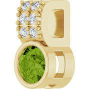14K Yellow Natural Peridot & .04 CTW Natural Diamond Pendant