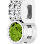 Sterling Silver Natural Peridot & .04 CTW Natural Diamond Pendant