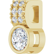 14K Yellow Natural White Sapphire & .04 CTW Natural Diamond Pendant