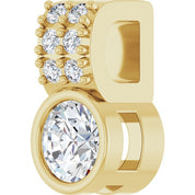 14K Yellow Natural White Sapphire & .04 CTW Natural Diamond Pendant