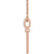 14K Rose .02 CTW Natural Diamond Engravable 16-18" Necklace