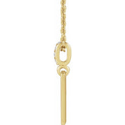 14K Yellow .02 CTW Natural Diamond Engravable 16-18" Necklace