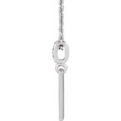 Sterling Silver .02 CTW Natural Diamond Engravable 16-18" Necklace
