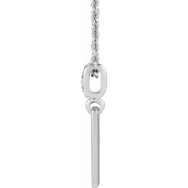 Sterling Silver .02 CTW Natural Diamond Engravable 16-18" Necklace