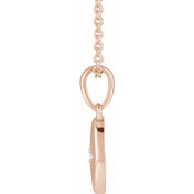 14K Rose .015 CT Natural Diamond Star 16-18" Necklace