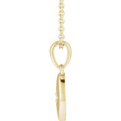 14K Yellow .015 CT Natural Diamond Star 16-18" Necklace