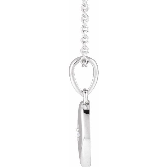 Platinum .015 CT Natural Diamond Star 16-18" Necklace