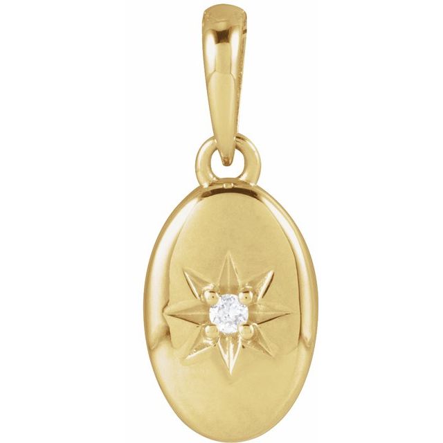 14K Yellow Gold .015 CT Natural Diamond Star Pendant - Elegant Jewelry by Brand