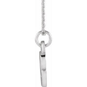 14K White Petite Initial L 16" Necklace