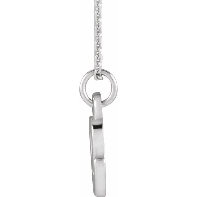 14K White Petite Initial L 16" Necklace