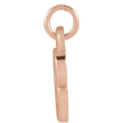 14K Rose Petite Initial E Pendant