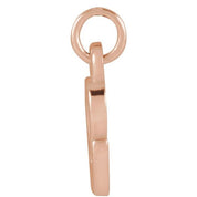 14K Rose Petite Initial E Pendant