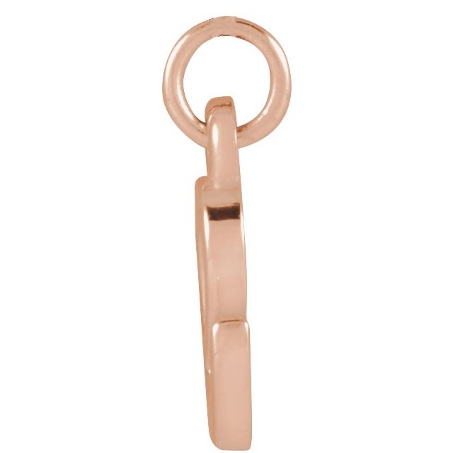 14K Rose Petite Initial E Pendant