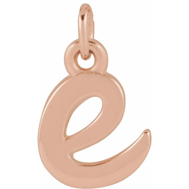 14K Rose Petite Initial E Pendant