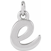 Platinum Petite Initial E Pendant