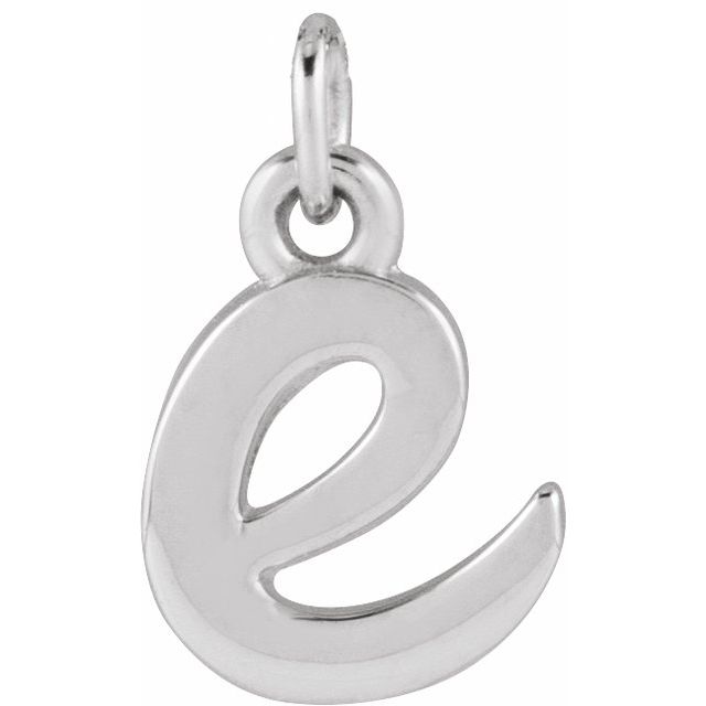 Platinum Petite Initial E Pendant