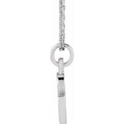 14K White Petite Initial C 16" Necklace