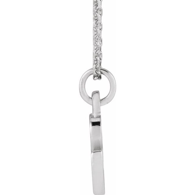 14K White Petite Initial C 16" Necklace