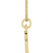 14K Yellow Petite Initial C 16" Necklace