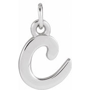 Platinum Petite Initial C Pendant