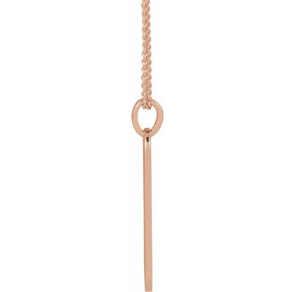 Engravable Heart Bar 18" Necklace in 14K White, Rose, Yellow, and Sterling Silver