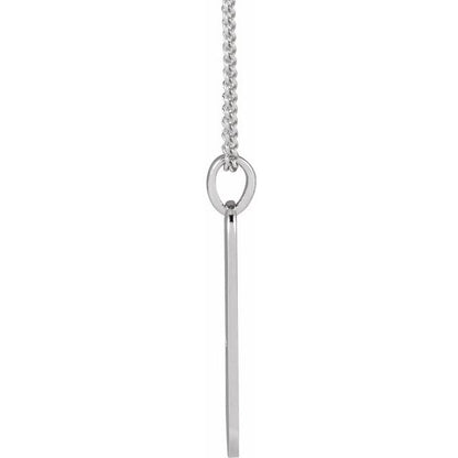 Engravable Heart Bar 18" Necklace in 14K White, Rose, Yellow, and Sterling Silver