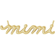 10K Mimi Lowercase Script Necklace Center in White, Yellow, and Rose Gold Options