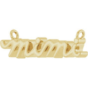 10K Mimi Lowercase Script Necklace Center in White, Yellow, and Rose Gold Options