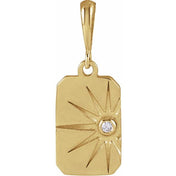 14K Yellow .015 CT Natural Diamond Sun Pendant